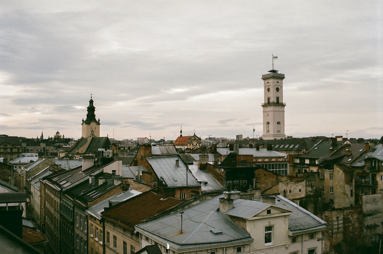 Das Panorama einer Stadt